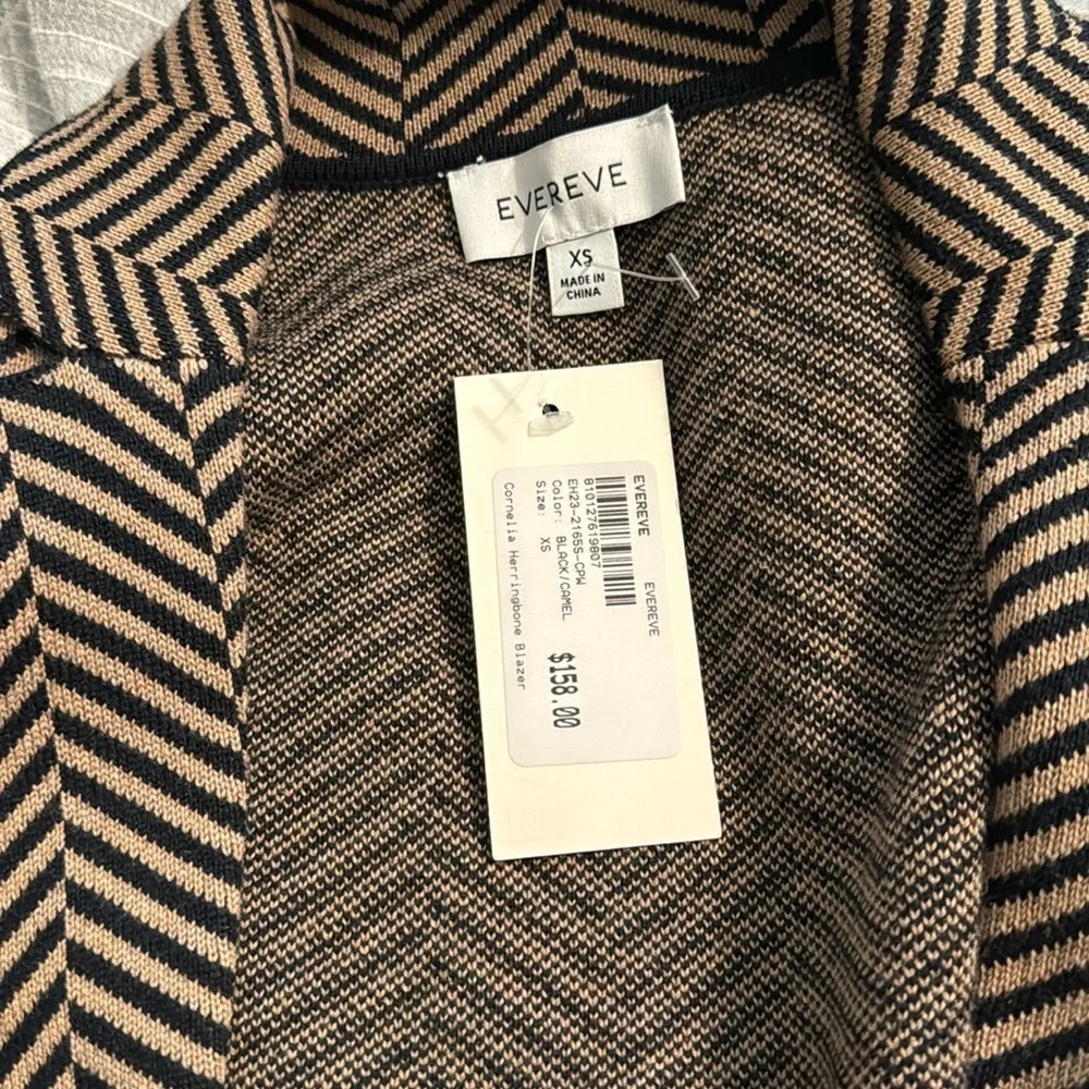 Evereve Cornelia Herringbone Blazer Size XS NWT it’s sold out at store - Picture 7 of 9